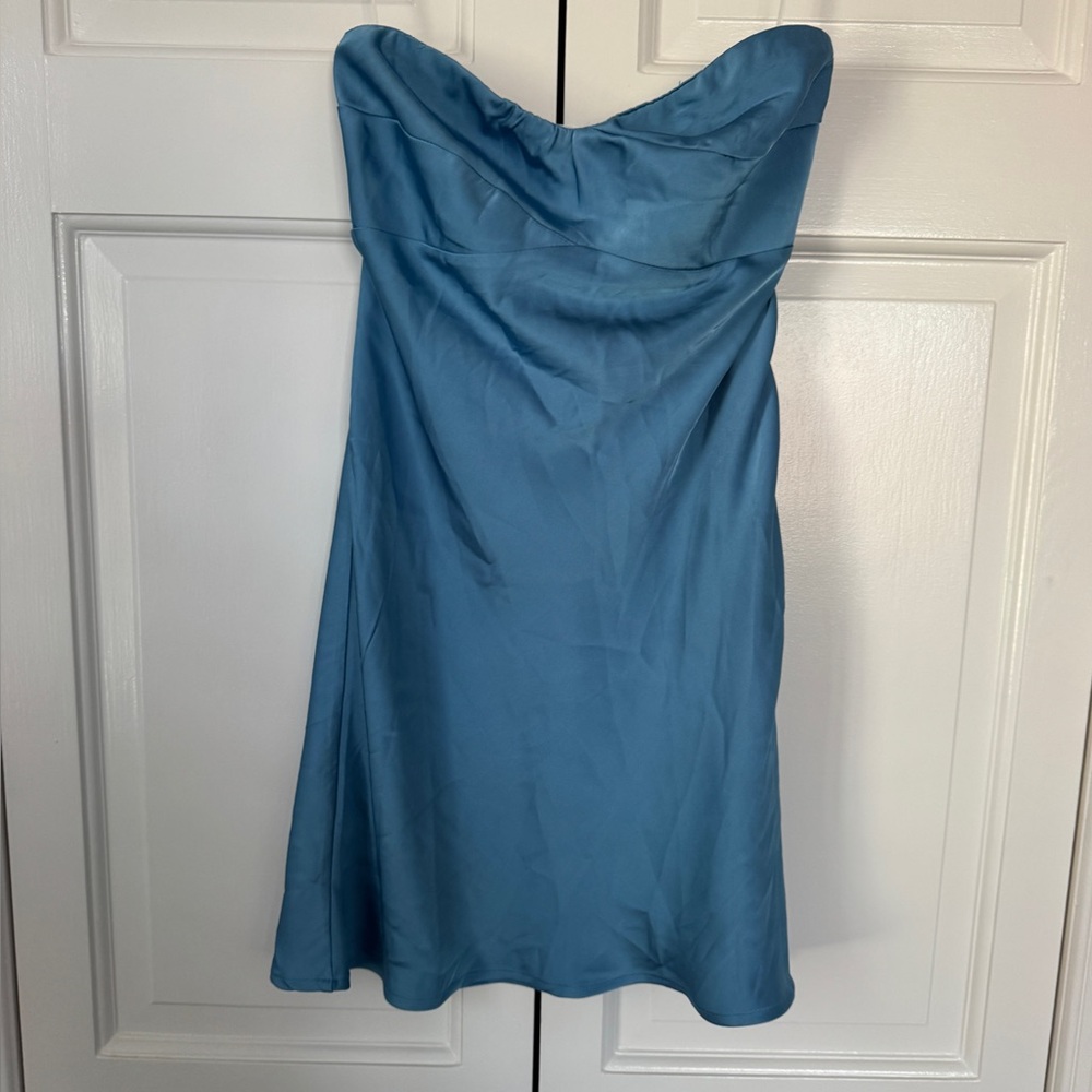 Hello Molly Elegant Blue Strapless Dress NWT